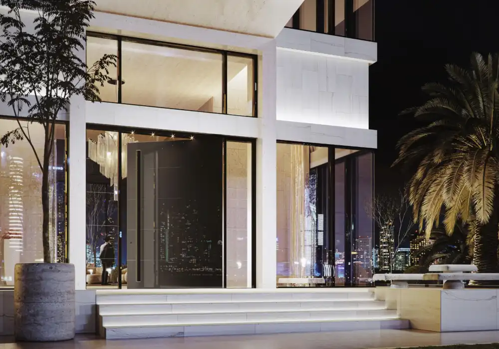 Custom windows on a front door