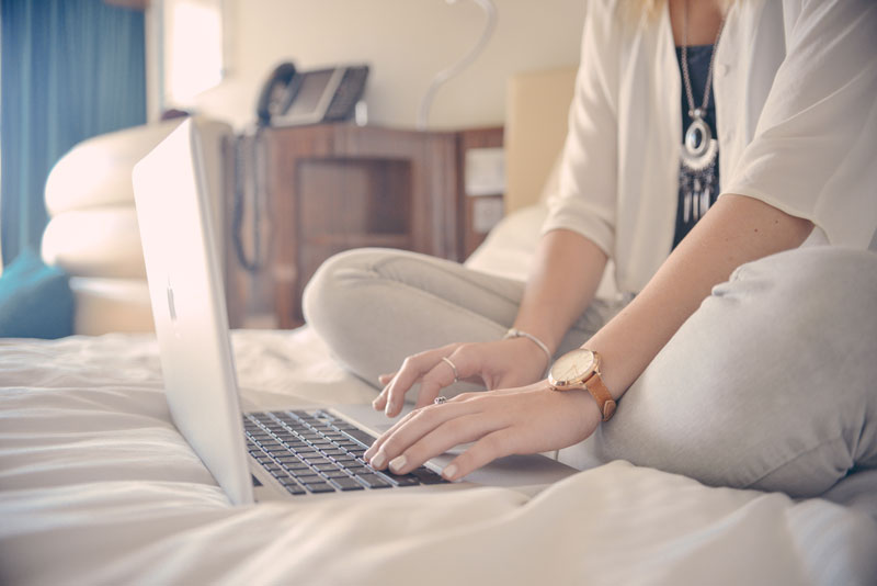 Viewing a website in hotel room